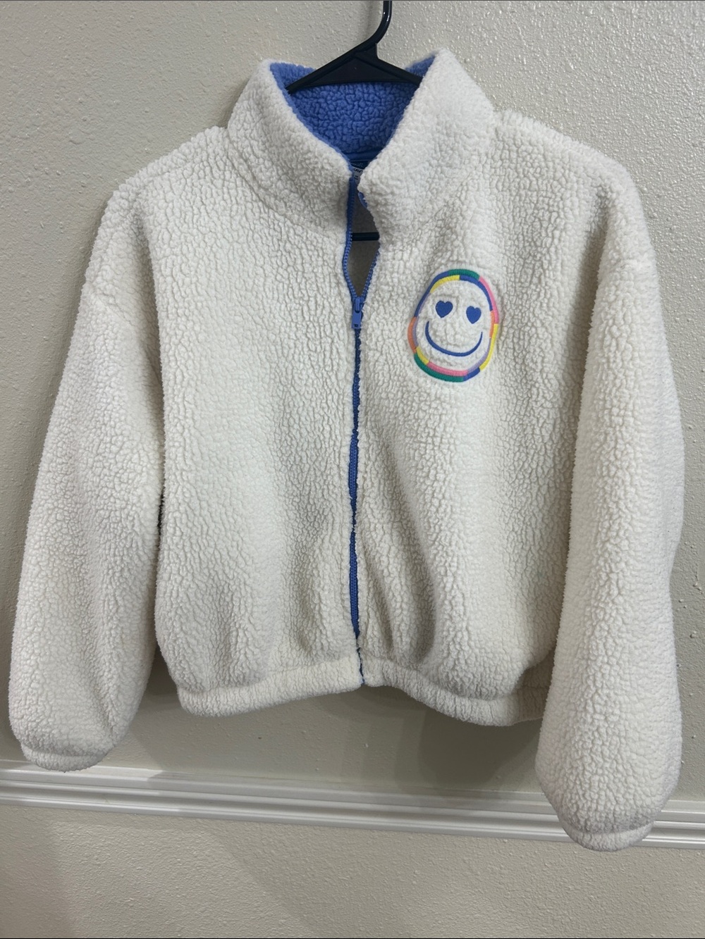 Old Navy girls fleece jacket in beige size L